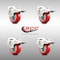 Service Caster 3 Inch 316SS Red Polyurethane Swivel Bolt Hole Caster Set with Lock Brake SCC SCC-SS316BHTTL20S314-PPUB-RED-4 - alternate 4